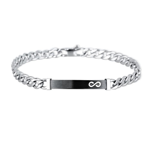 Bracciale uomo 2Jewels INFINITY in acciaio e pvd nero INFINITO