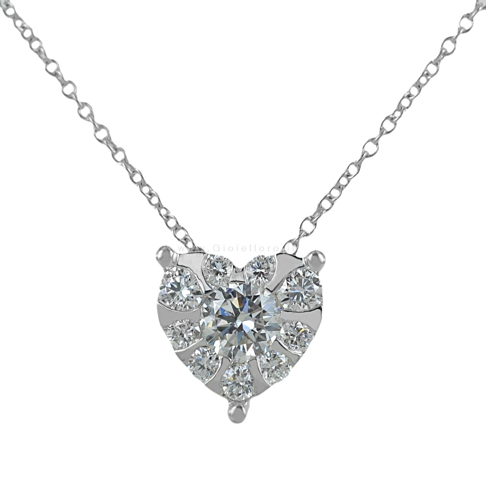 COLLANA CON CIONDOLO CUORE DI DIAMANTI CT 0.33 