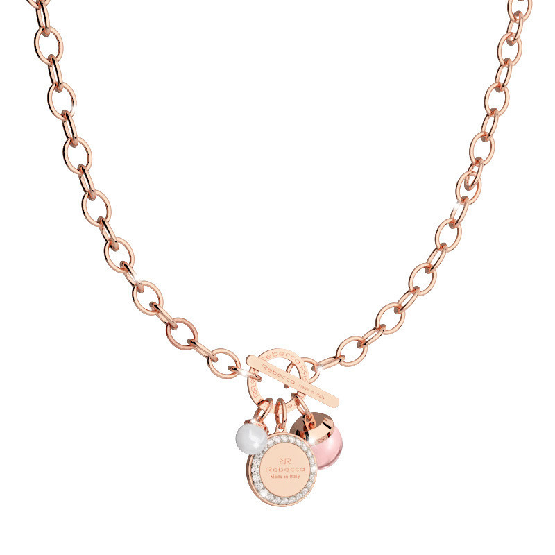 COLLANA DONNA REBECCA IN BRONZO CON CHARM HOLLYWOOD STONE