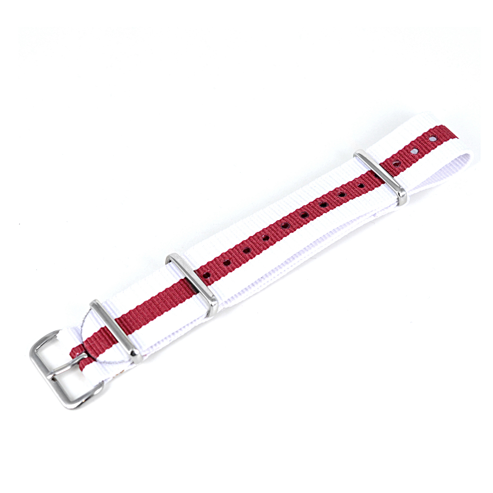 Cinturino NATO STRAPS bianco e rosso ansa 20 mm