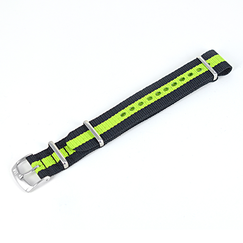 Cinturino NATO STRAPS nero e verde ansa 18 mm