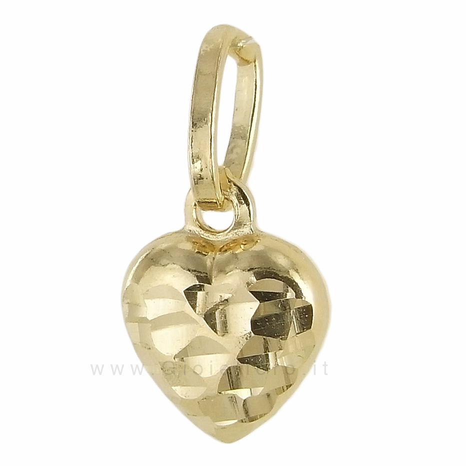 Ciondolo Cuore sfaccettato MINI in oro giallo 18 kt