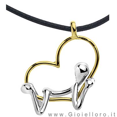 Ciondolo Pensieri Felici CUORE in oro bianco G3007-BL