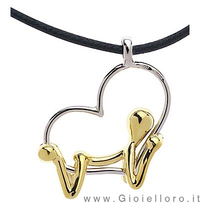 Ciondolo Pensieri Felici CUORE in oro giallo G3007-GL