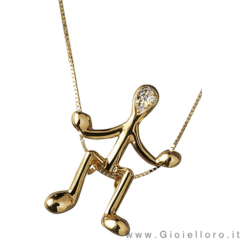 Pensieri Felici Necklace Gold Collection diamonds