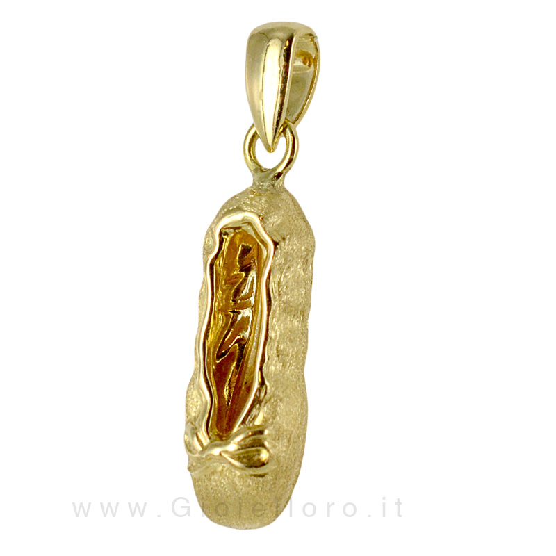 Ciondolo Scarpa Ballerina in oro giallo con collana