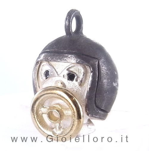 Ciondolo in argento e oro Pulci - Pulce in Pilota