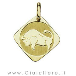 Ciondolo segno zodiacale in oro giallo TORO - Stella Milano
