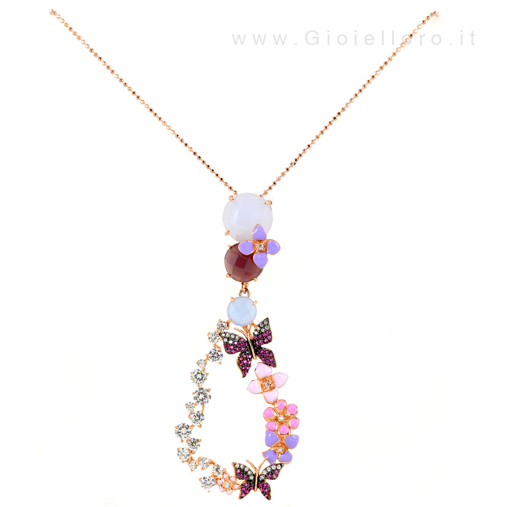 Collana Butterfly in argento e pietre preziose GIOIELLI SAMUI