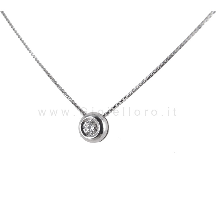 Collana Punto Luce Cipollina con diamante ct 0.03 G VS Gioielli Marilyn