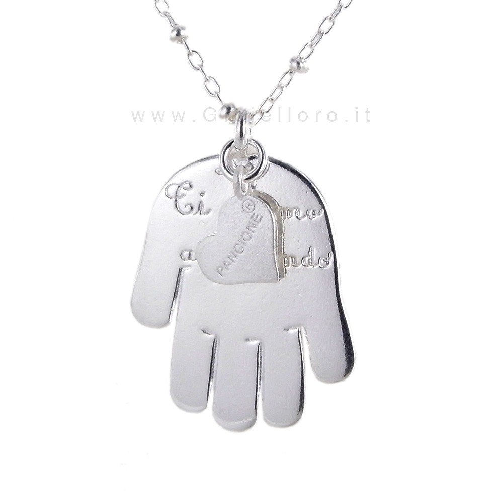 Collana con Ciondolo Accarezza Pancione in Argento LPC59