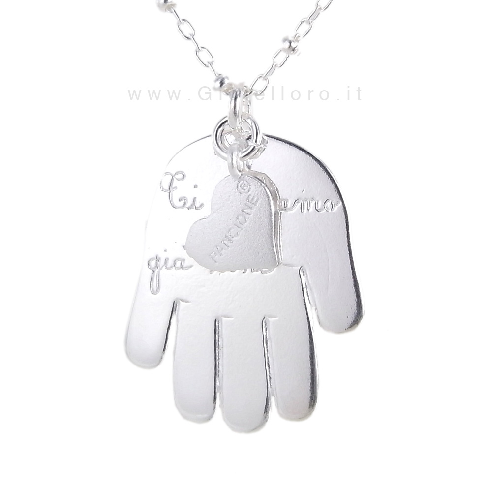 Collana con Ciondolo Accarezza Pancione in Argento LPC60