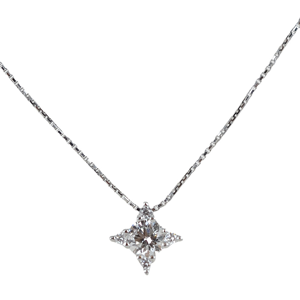 Collana con Punto Luce diamante ct. 0.23 F VS effetto stella