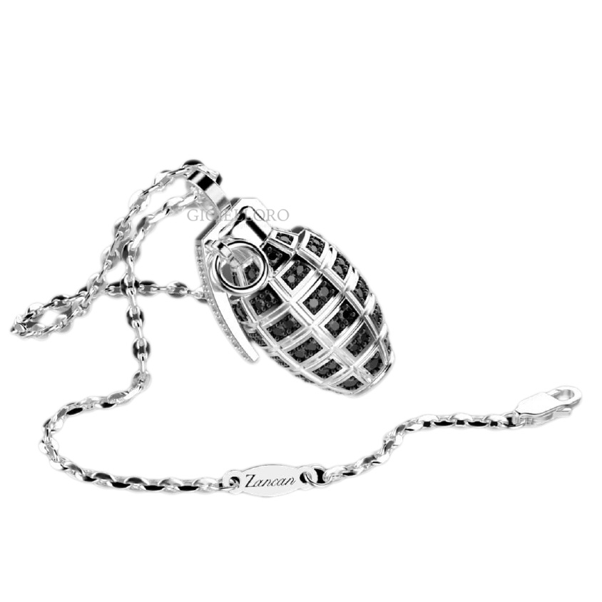 Collana con ciondolo Bomba a mano ananas Zancan collezione Legittima Difesa EXC454