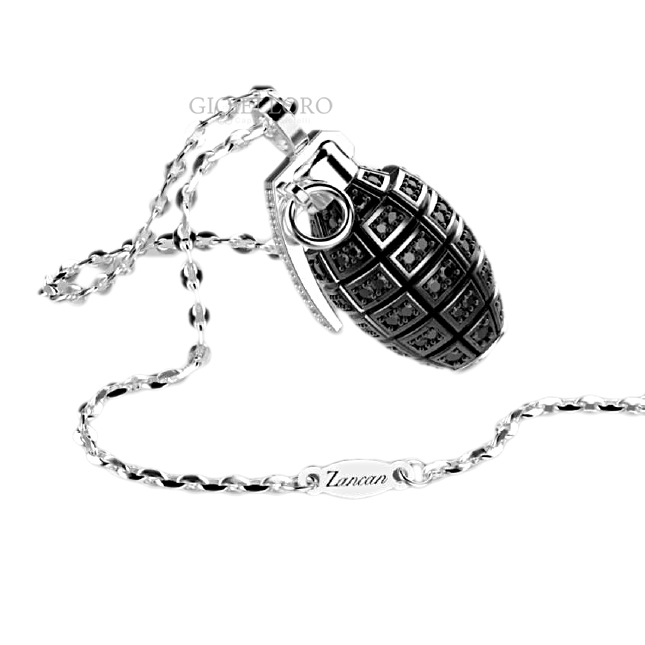 Collana con ciondolo Bomba a mano ananas Zancan collezione Legittima Difesa EXC454N