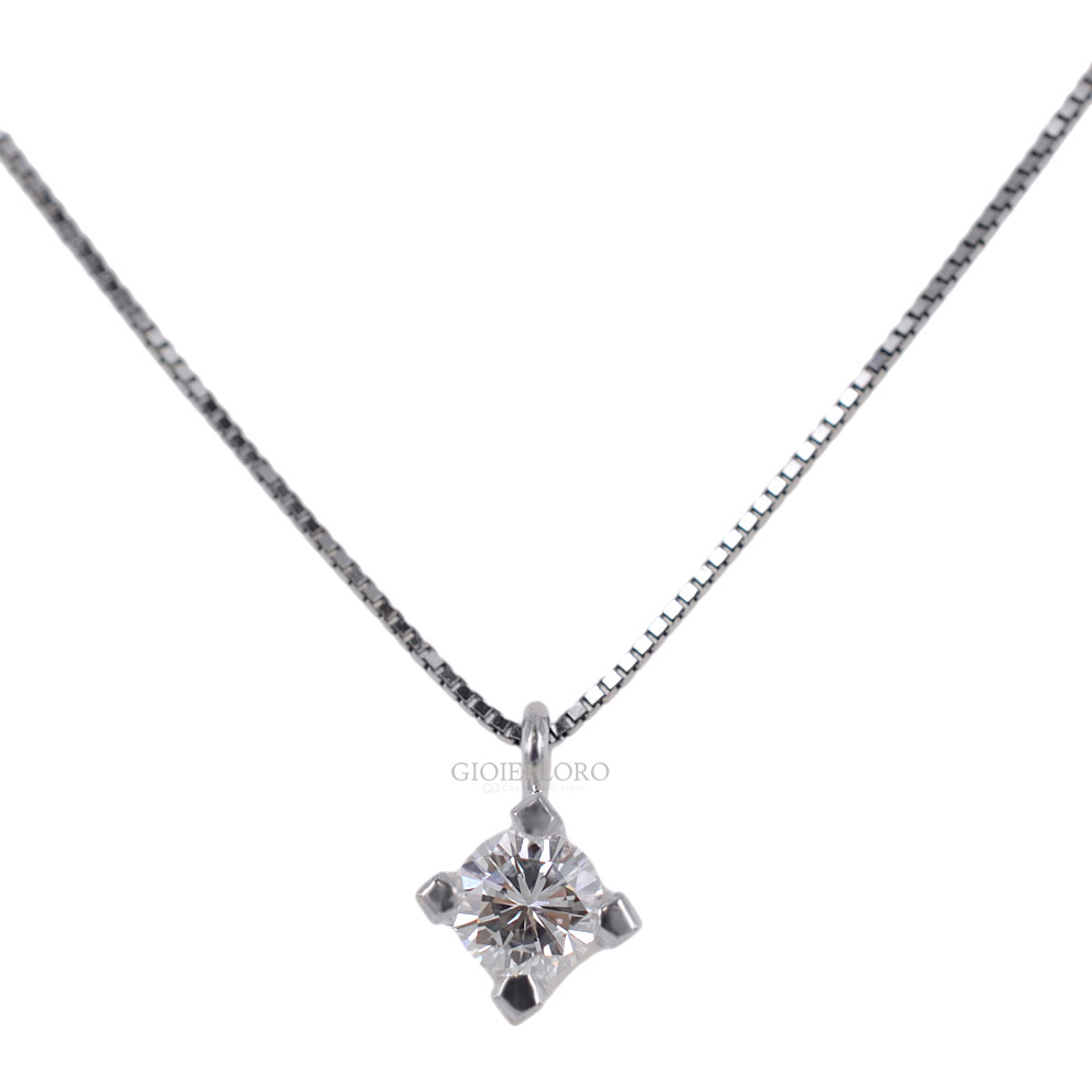 Collana con ciondolo Diamante punto luce carati 0.25 G VS