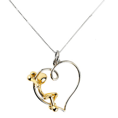 Collana con ciondolo Pensieri Felici CUORE in oro e catena in argento GS3004