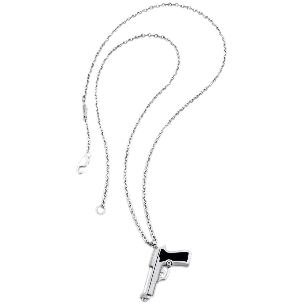 Collana con ciondolo Pistola Zancan collezione Legittima Difesa EXC320