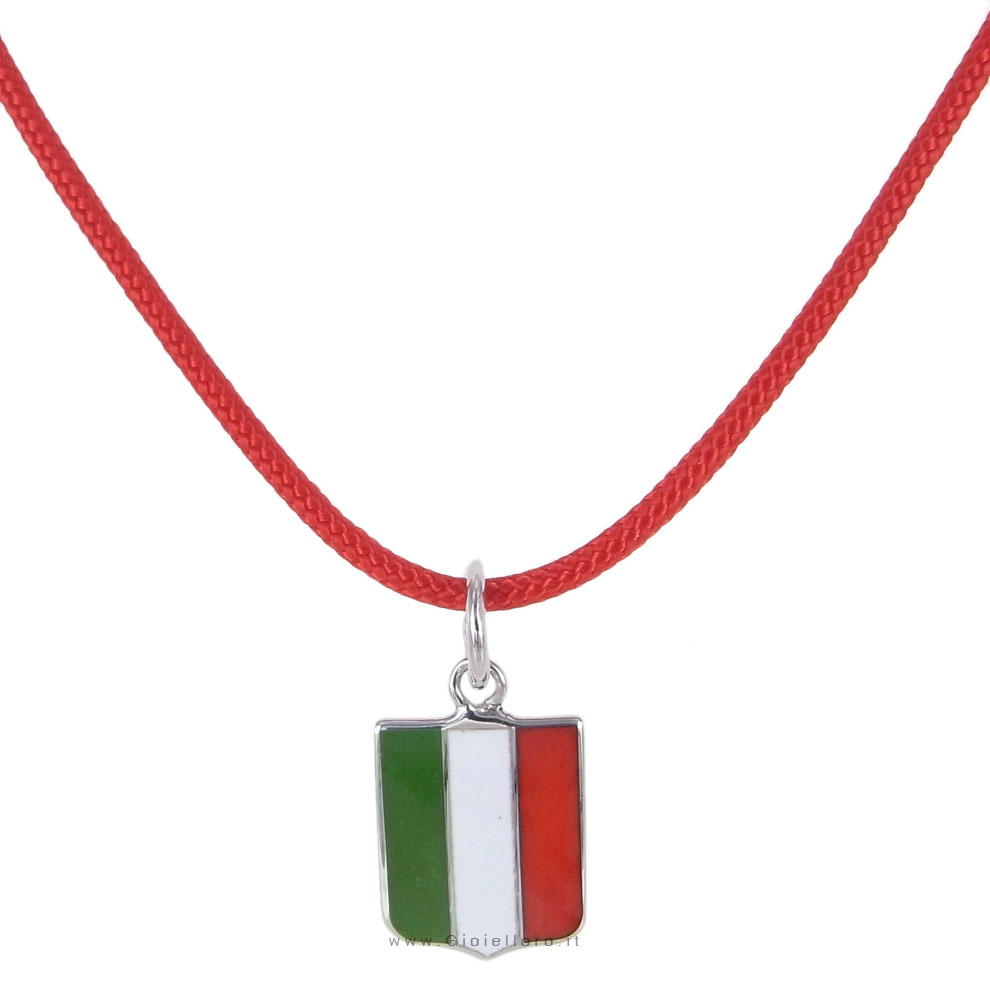 Collana con ciondolo Scudetto Italia in argento Arcadia