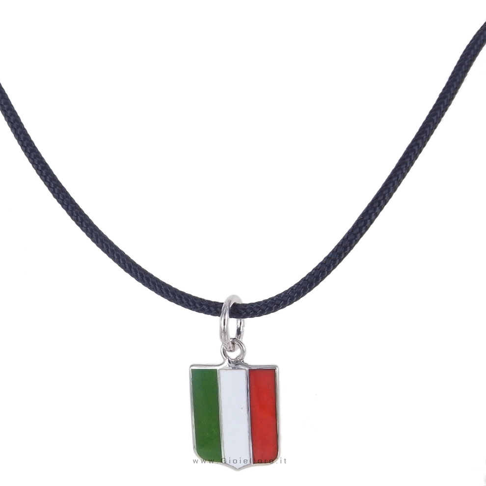 Collana con ciondolo Scudetto Italia in argento Arcadia