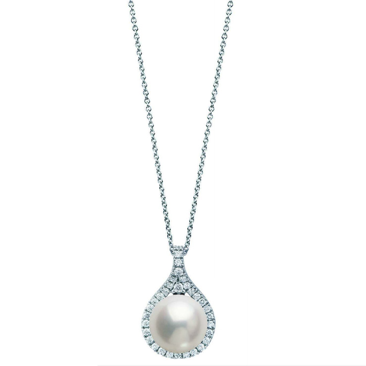 Collana con pendente Perla e diamanti 