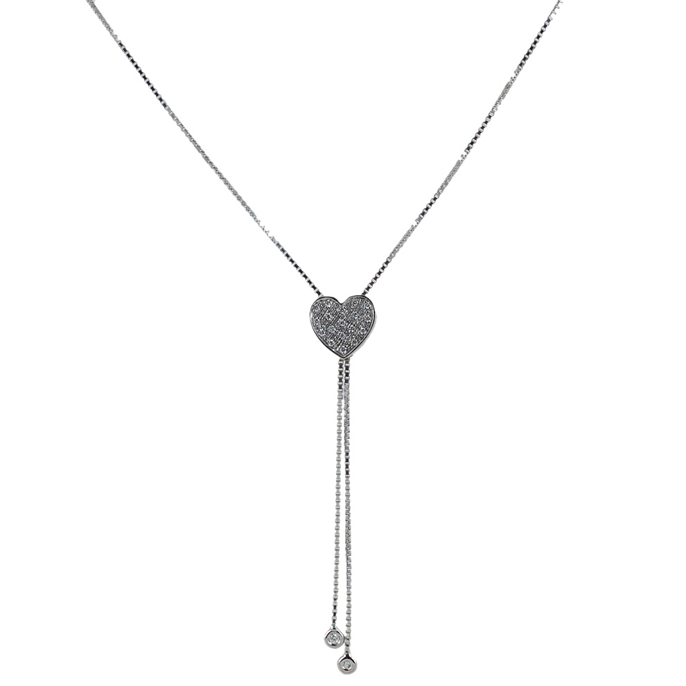 Collana con pendente Salvini cuore modello saliscendi con diamanti 20071359