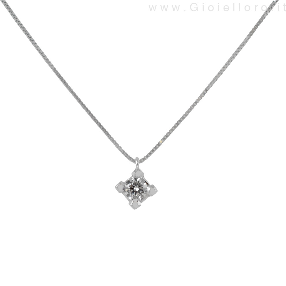 Collana punto luce con diamante carati 0.12 G