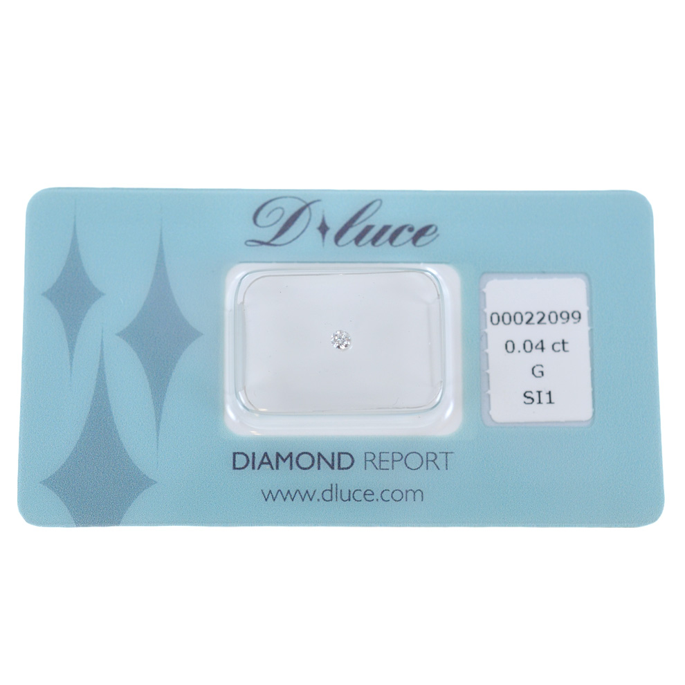Diamante in blister Dluce carati 0.04 G SI1 con certificato