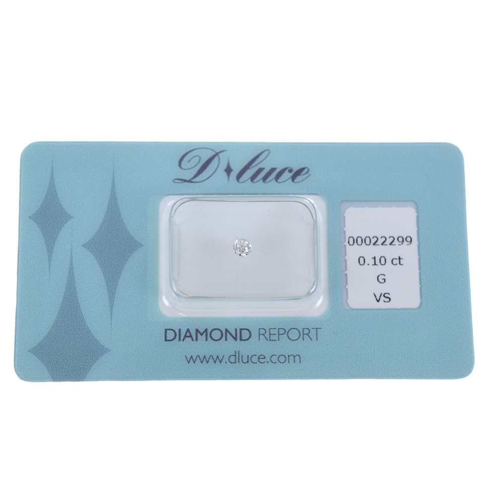 Diamante in blister Dluce carati 0.10 G VS con certificato