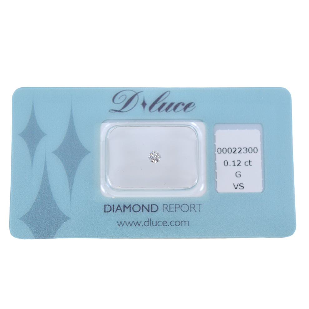 Diamante in blister Dluce carati 0.12 G VS con certificato