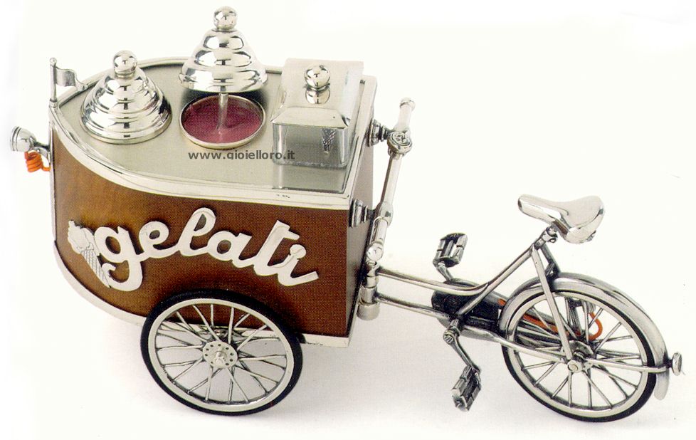 Ice-cream man pedlar in wood 