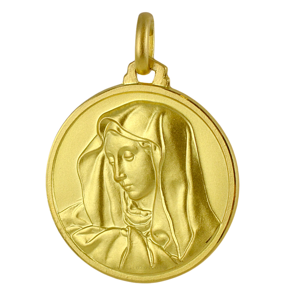 MEDAGLIA MADONNA ADDOLORATA IN ORO GIALLO