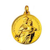 MEDAGLIA MADONNA AUSILIATRICE IN ORO GIALLO