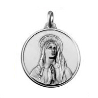 Holyart Bracciale Con Medaglia Madonna Di Lourdes In Argento 925 E Corda Nera, Regolabile, Cm 1