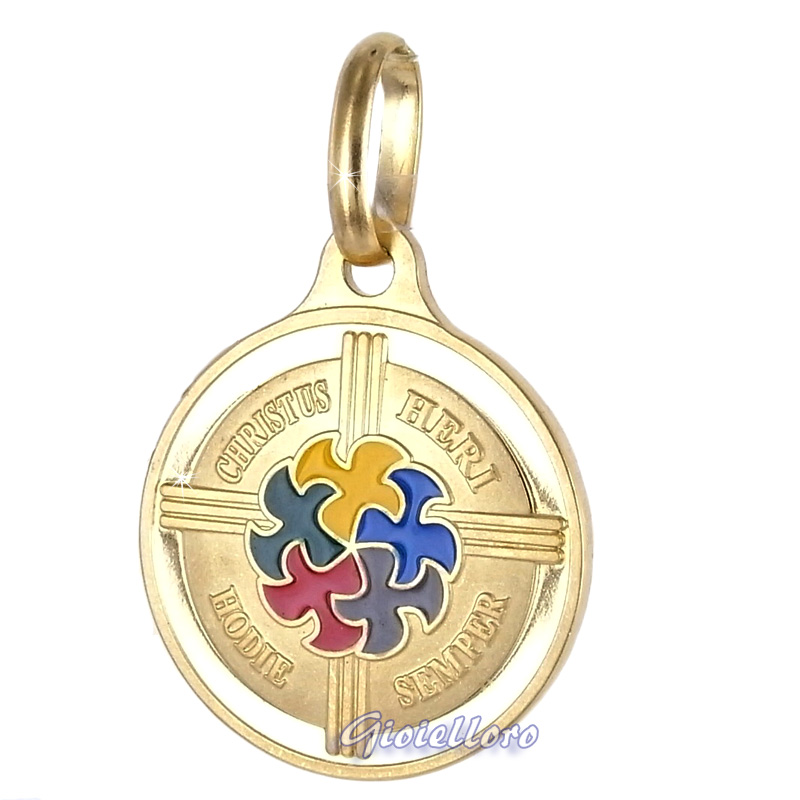 Medaglia Giubileo 2000 in oro giallo e smalti
