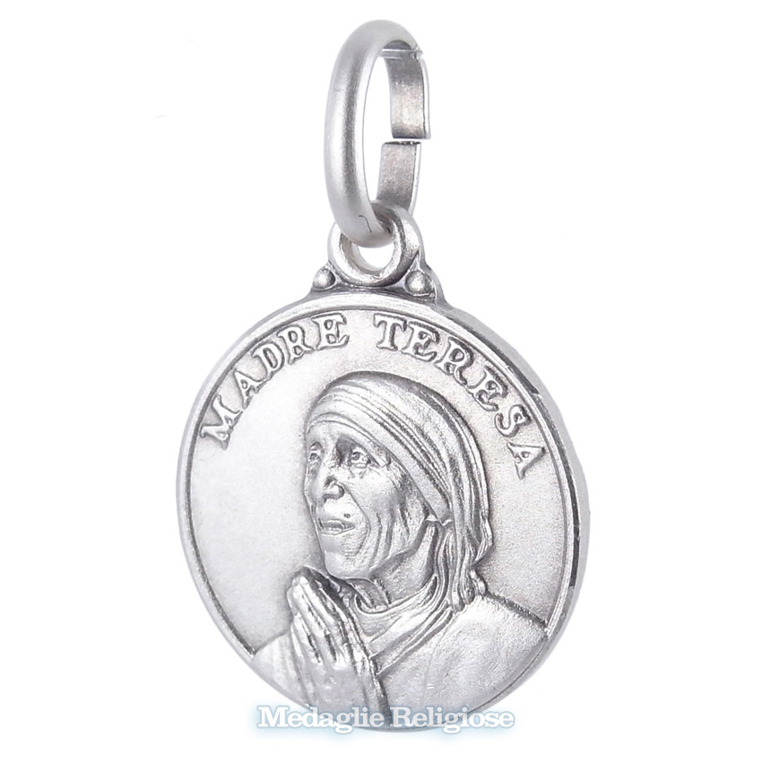 Medaglia Madre Teresa di Calcutta in argento 14 mm