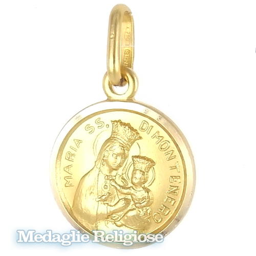 Medaglia Maria S.S. di Montenero in oro giallo 13 mm