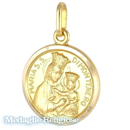 Medaglia Maria S.S. di Montenero in oro giallo 17 mm