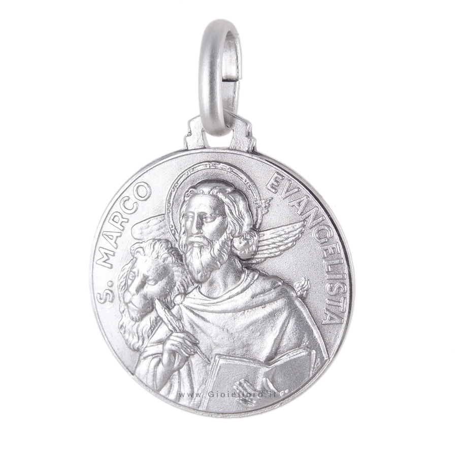 Medaglia San Marco Evangelista in argento 21 mm