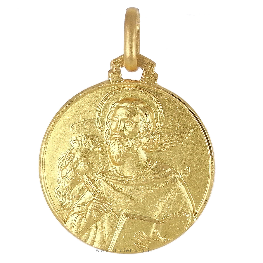 Medaglia San Marco in oro giallo 18 mm