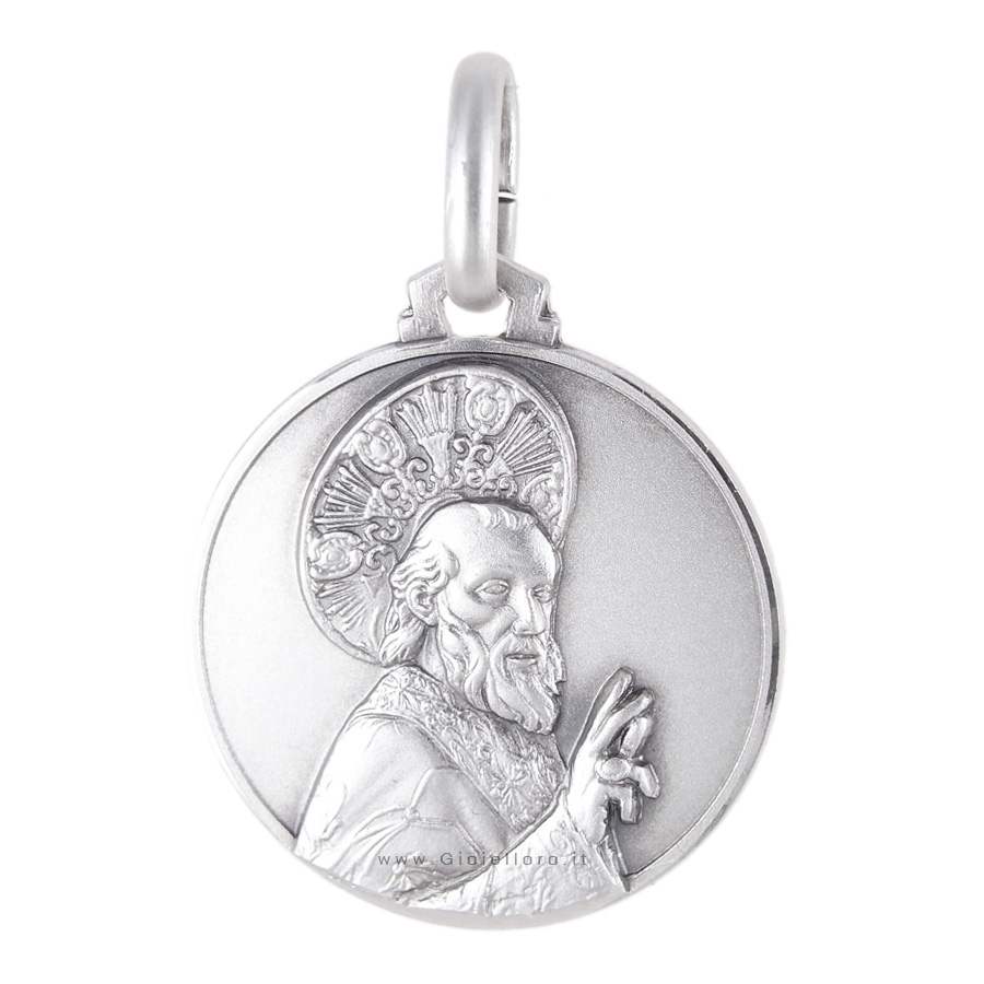 Medaglia San Nicola in argento 21 mm
