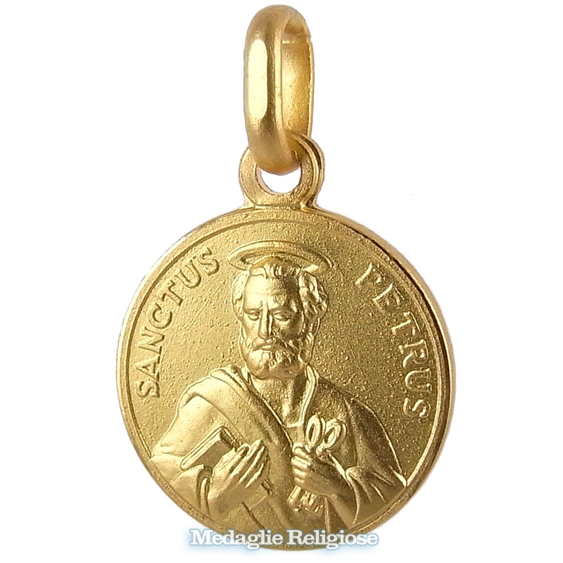 Medaglia San Pietro in oro giallo 12 mm