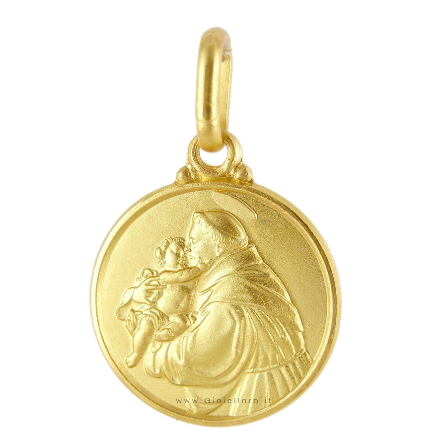 Medaglia Sant Antonio in oro giallo 14 mm