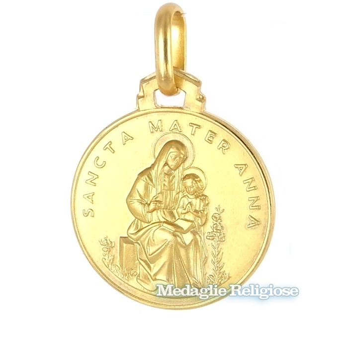 Medaglia Sant' Anna in oro giallo 16 mm
