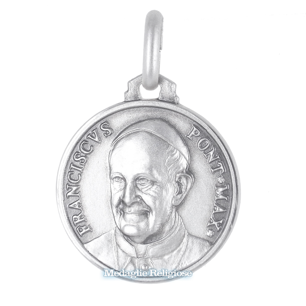 Medaglia religiosa in argento Papa Francesco 16 mm