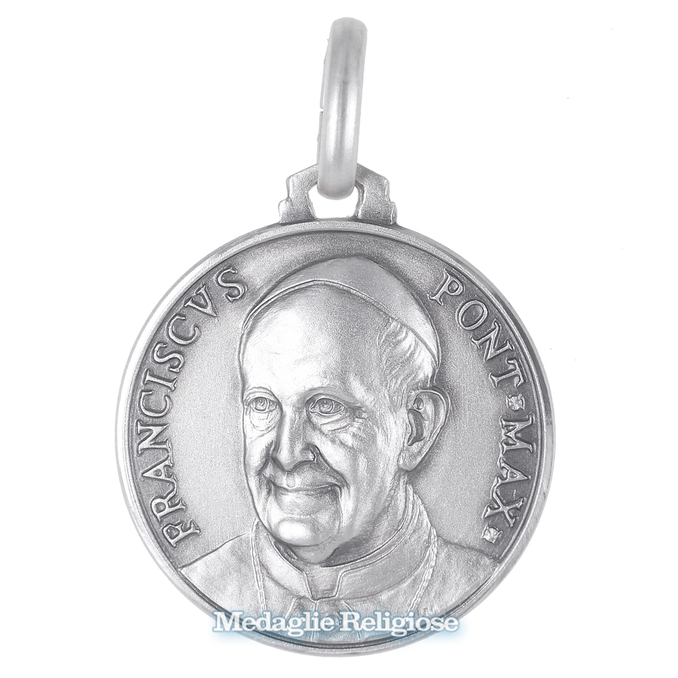 Medaglia religiosa in argento Papa Francesco 21 mm