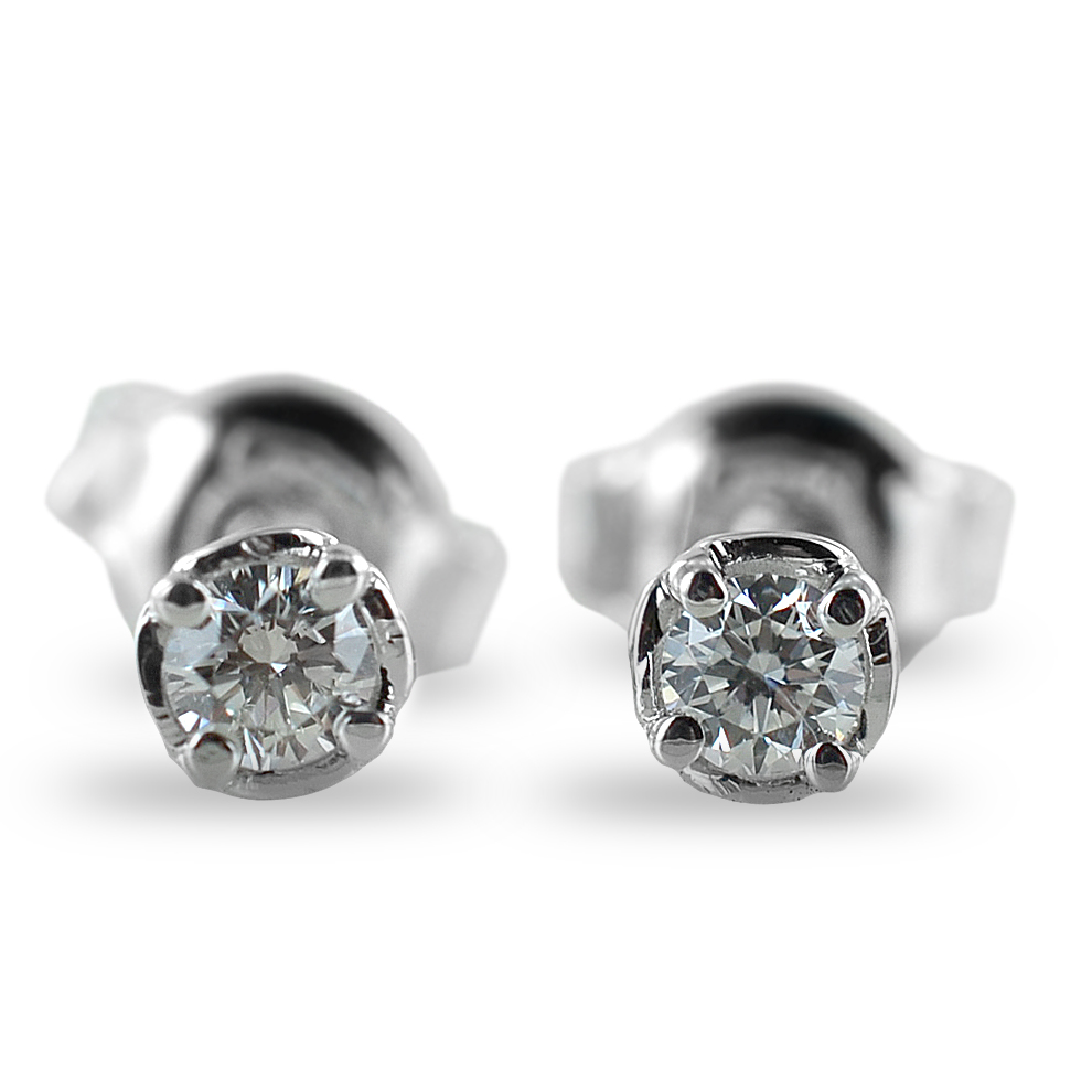 Orecchini punto luce in oro e diamanti ct 0.20 G VS