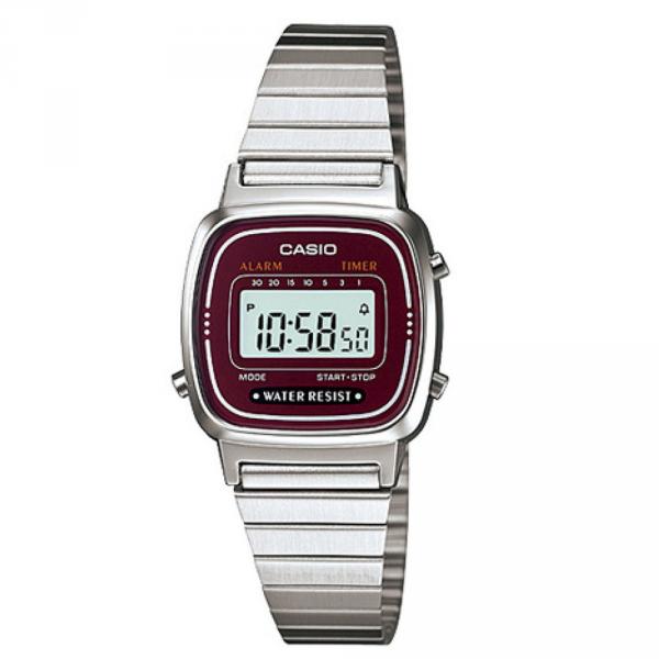 Orologio Casio Donna in acciaio cassa 24 mm rosso bordeaux LA670WA-4DF