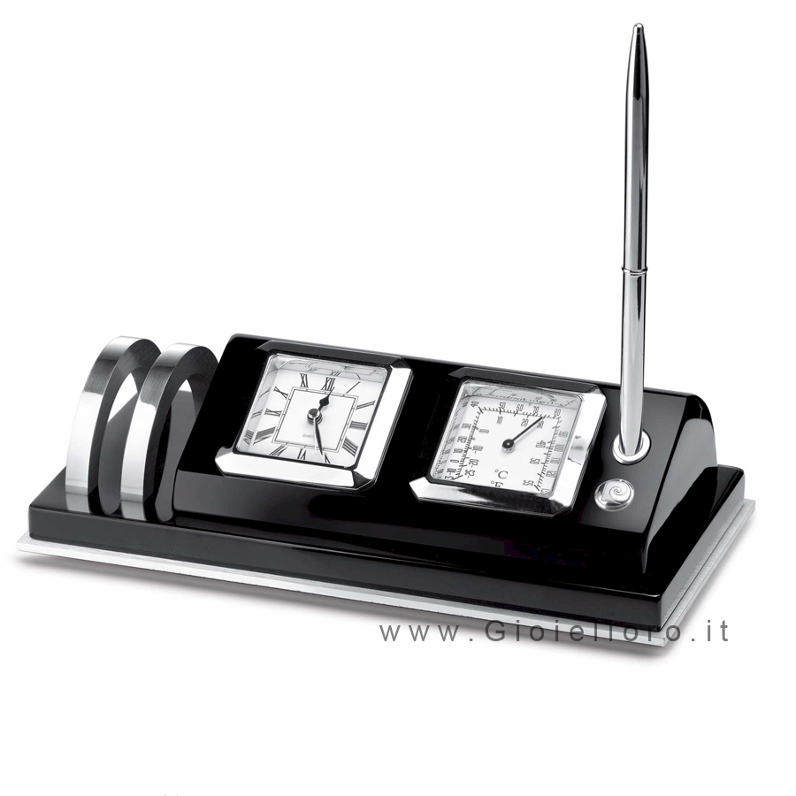 Orologio Termometro con penna e porta posta da tavolo Pierre Cardin