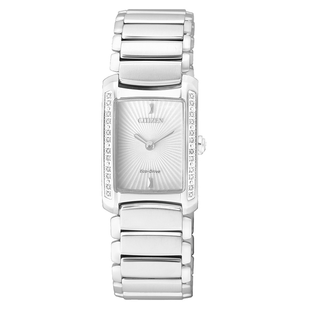 Orologio donna CITIZEN Ecodrive Lady Silver con diamanti EG2961-54A